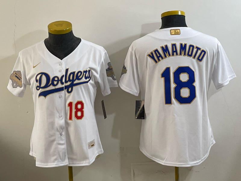 women Los Angeles Dodgers #18 Yamamoto white Game 2026 Nike MLB Jersey 410002->women mlb jersey->Women Jersey